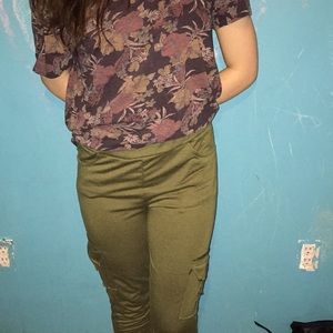 Army green women dress joggers
